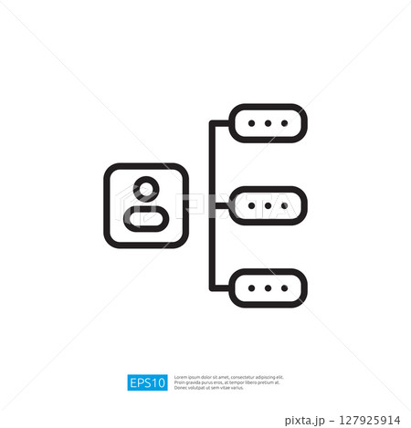 Minimalist Icon Representing User Profile with Data Connections and Network Lines Minimalist Icon Representing User Profile with Data Connections and Network Lines 127925914