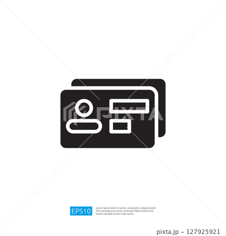 Minimalist Icon Of Two Business Cards On White Backgrounds.  Simple Business Card Design Vector Graphic.  Elegant Card 127925921