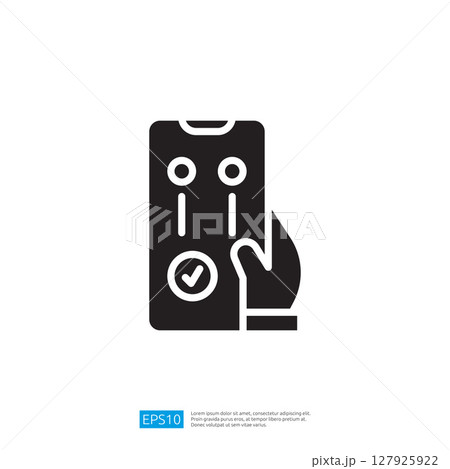 Minimalist Icon Of Hand Adjusting Mobile Controls On Device Screen Display Interface Elements Adjustments Controls 127925922