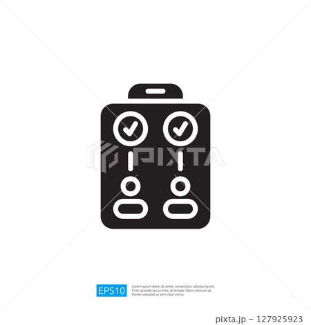 Minimalist Icon Of A Checklist Board With Checkmarks And Empty Boxes On A Plain Background 127925923