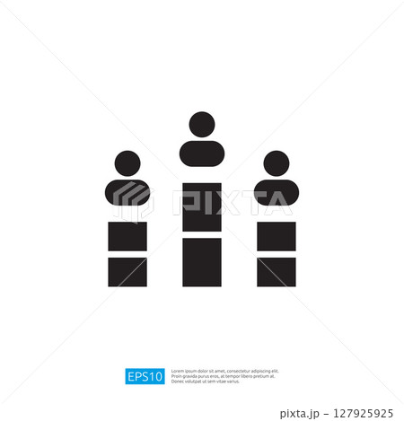 Minimalist Icon Representing Three Stylized Figures In A Simple Geometric Design.  Its a simple minimalist design 127925925