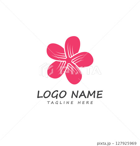 beauty plumeria icon flowers design illustration template 127925969