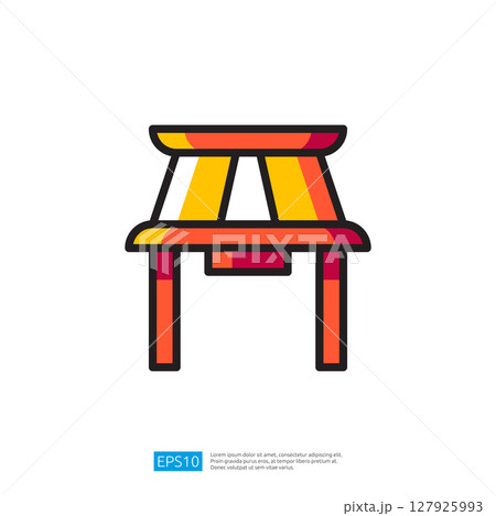 Colorful Torii Gate Icon Representing Traditional Japanese Shrine Architecture and Culture in Vibrant Colors 127925993
