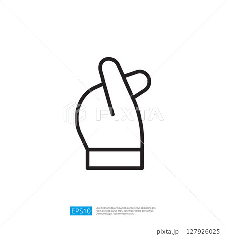 Minimalist Icon of a Hand Gesture Symbolizing Luck and Success with Clean Lines and Outline Design Minimalist Icon of a Hand Gesture Symbolizing Luck and Success with Clean Lines and Outline Design 127926025