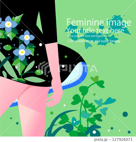 ボタニカルな女性イメージ 127926071