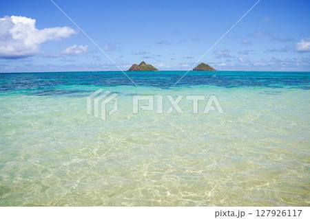 ハワイ ラニカイビーチ モルクア島 ハワイ ラニカイビーチ モルクア島 127926117