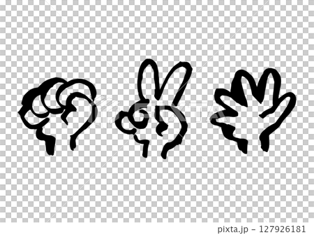 石頭剪刀布石頭剪刀布手繪單色套裝 127926181