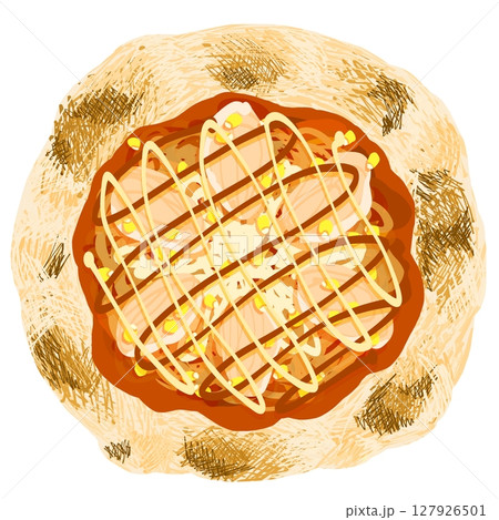 コーンと照り焼きチキンのピザ コーンと照り焼きチキンのピザ 127926501