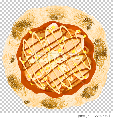 コーンと照り焼きチキンのピザ コーンと照り焼きチキンのピザ 127926501