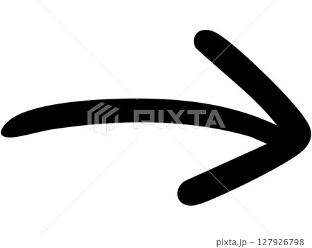 一本線の手書き矢印のイラスト1（黒） 127926798