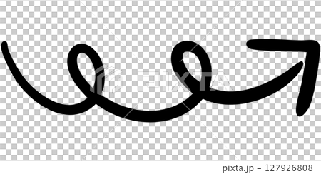 Illustration of a single-line hand-drawn arrow 11 (black) 127926808