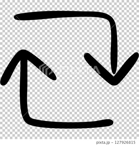 一本線の手書き矢印のイラスト18(黒) 一本線の手書き矢印のイラスト18(黒) 127926815