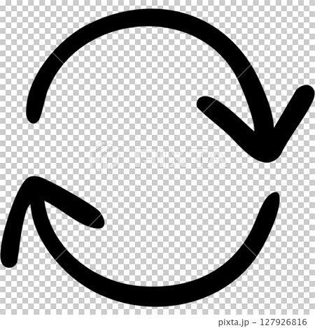 Illustration of a single-line hand-drawn arrow 19 (black) 127926816