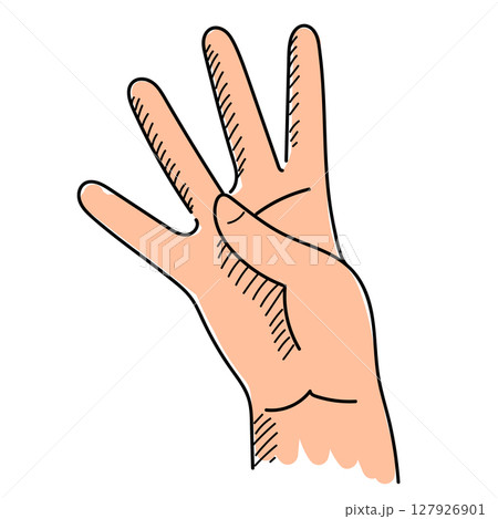 Hand showing number three vector isolated 127926901
