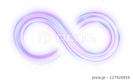 光の無限大マークと抽象的な紫のグラデーションライン 127926959