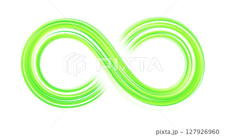 緑のグラデーションラインで描かれた無限大マーク 白背景 緑のグラデーションラインで描かれた無限大マーク 白背景 127926960