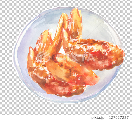 Watercolor illustration of chicken wings Watercolor illustration of chicken wings 127927227
