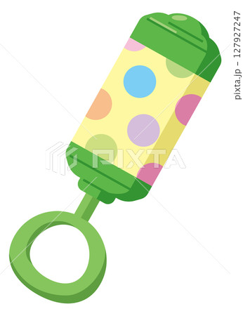 ベビー用おもちゃガラガラのイメージイラスト 127927247