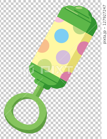 ベビー用おもちゃガラガラのイメージイラスト 127927247