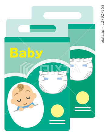 ケースに入っている紙おむつのイメージイラスト 127927258
