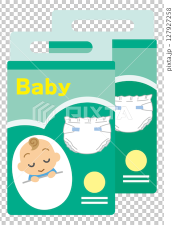 盒子裡的一次性尿布插圖 盒子裡的一次性尿布插圖 127927258