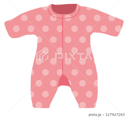 ピンク色のベビー服のイメージイラスト 127927263