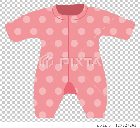 ピンク色のベビー服のイメージイラスト 127927263