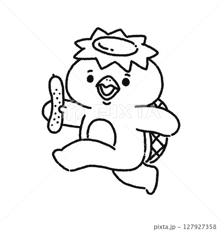 ご機嫌なカッパ　線画 127927358