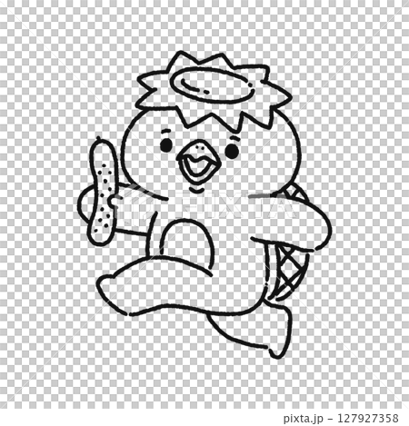 ご機嫌なカッパ　線画 127927358