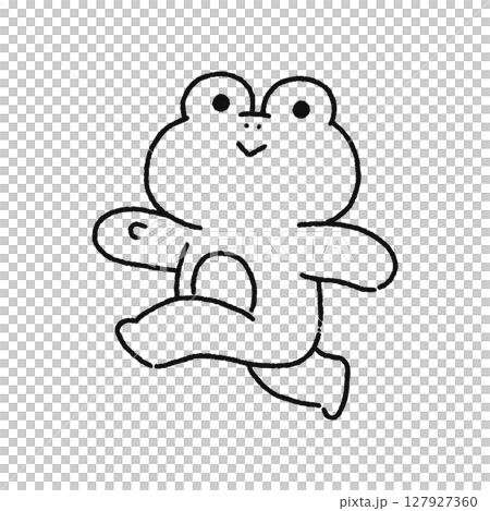 Happy frog line drawing 127927360