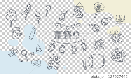 夏日祭典裝飾素材套裝 127927442