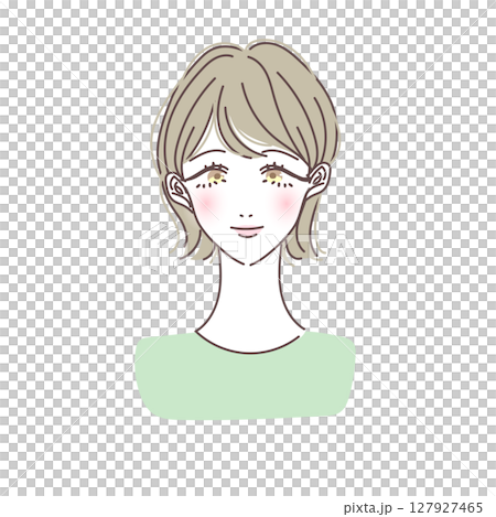 Simple and beautiful vector illustration of a woman with short hair Simple and beautiful vector illustration of a woman with short hair 127927465