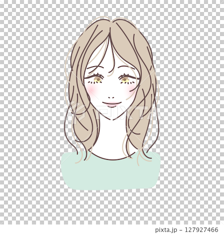 Simple and beautiful wavy hair woman vector illustration Simple and beautiful wavy hair woman vector illustration 127927466