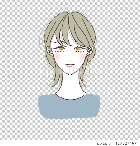 Simple and beautiful vector illustration of a woman with wolf hair Simple and beautiful vector illustration of a woman with wolf hair 127927467