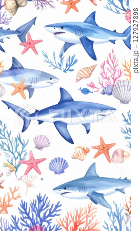 Aquatic wildlife illustration: cartoon fish in the ocean, a marine animal vector design 127927898