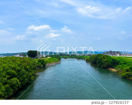 隠元橋からの宇治川の眺め（夏） 127928157