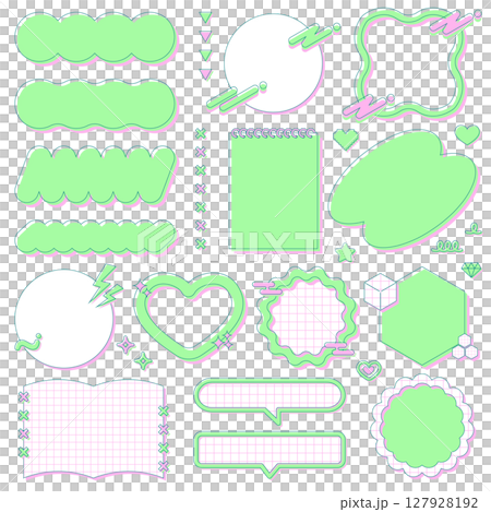 A cute and fluffy y2k frame set. Decoration, decorative frame, fancy pop, green, pink, no text A cute and fluffy y2k frame set. Decoration, decorative frame, fancy pop, green, pink, no text 127928192