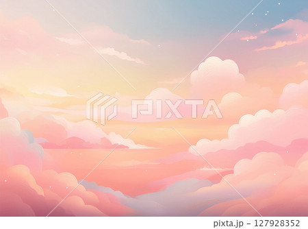 雲の柔らかいパステルグラデーションの抽象的な背景 127928352