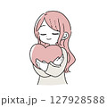 ハートを抱える女性 127928588