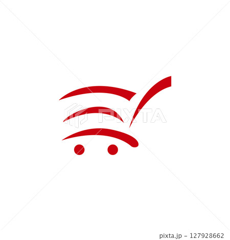 Modern Shopping cart trolley logo design 127928662