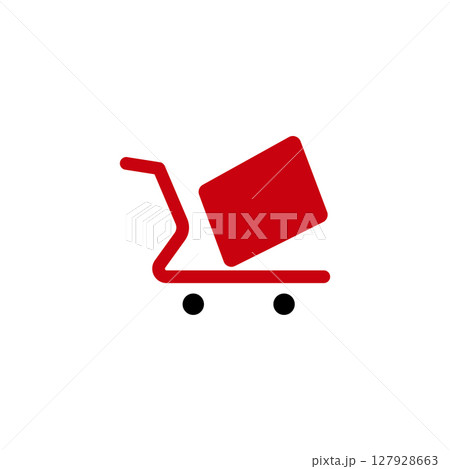 Modern Shopping cart trolley logo design 127928663