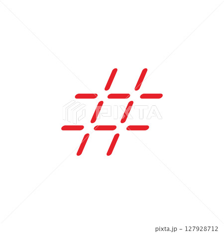Modern hashtag social network logo design 127928712