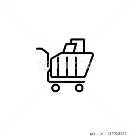Modern Shopping cart trolley logo design 127928821