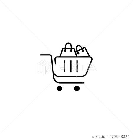 Modern Shopping cart trolley logo design Modern Shopping cart trolley logo design 127928824