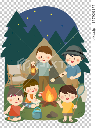 家族みんなで楽しむ夏のキャンプ、Family Camping Under the Stars 127929175