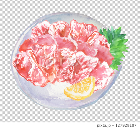 馬刺しの水彩イラスト  127929187