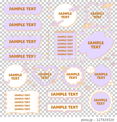 ゆるふわで可愛いy2kフレームセット 装飾 飾り枠 ファンシーポップ オレンジ 紫 ゆるふわで可愛いy2kフレームセット 装飾 飾り枠 ファンシーポップ オレンジ 紫 127929320