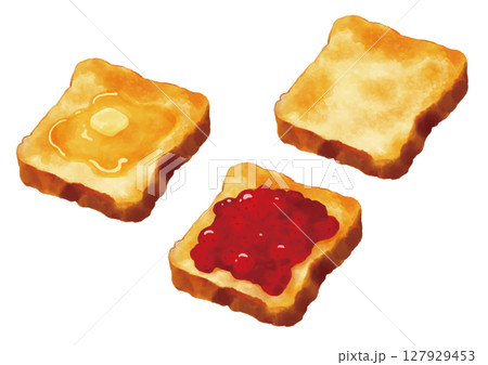 水彩風トーストアイコンセット 127929453