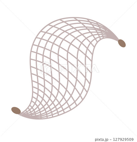 Fish net icon, isolated fishnet and fish scoop. Mesh tool used for catching. Device for safely transferring fish from one container to another or water. Vector cartoon illustration Fish net icon, isolated fishnet and fish scoop. Mesh tool used for catching. Device for safely transferring fish from one container to another or water. Vector cartoon illustration 127929509