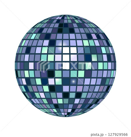 Shiny disco ball halftone photocopy stipple effect collage element with sparkling reflections isolated on white background for party and celebration theme Shiny disco ball halftone photocopy stipple effect collage element with sparkling reflections isolated on white background for party and celebration theme 127929566